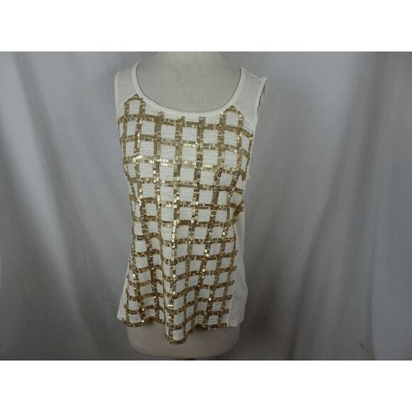 Chico's Shine Sequin Women Tank Top Size 2 - Picture 1 of 9